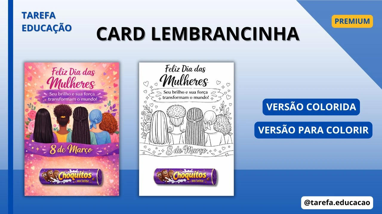Capa do post Card para chocolate - Dia Internacional das Mulheres
